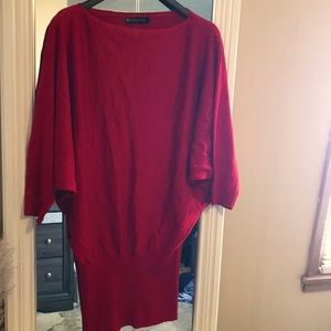 Fashion to Figure red sparkly Sweater Dress 3/4 sleeve